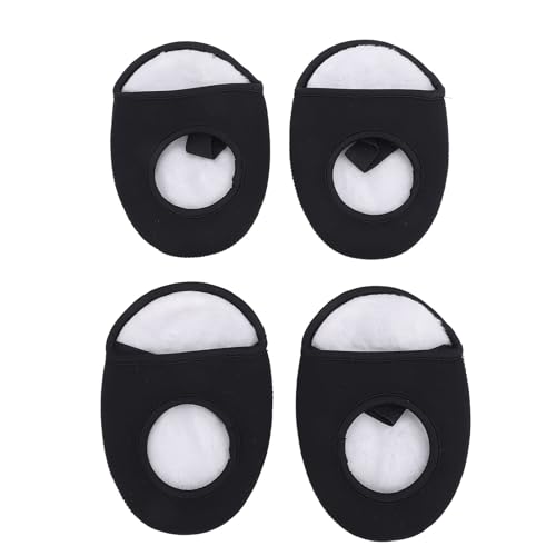 Cubiertas para la punta del calzado de ciclismo Dioche, gruesas, cálidas y cortaviento, protector de media planta para bicicleta de montaña y carretera, de neopreno y poliéster con correa elástica, 2 pares (negro y blanco) miniatura 5