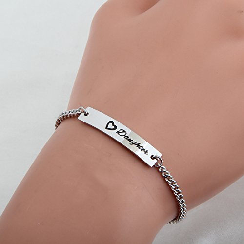 Image of WUSUANED Sn&Daughe&Mommy Bracelet Baptism Bracelet Mom Family Bar Bracelet Set Gift for New Mom&Newborn