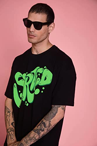 Image of RodZen Men's Cotton Round Neck Printed Oversized Loose Fit T-Shirt