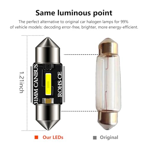 Luz LED para auto 31MM 4 piezas 6000K 12-24V miniatura 2