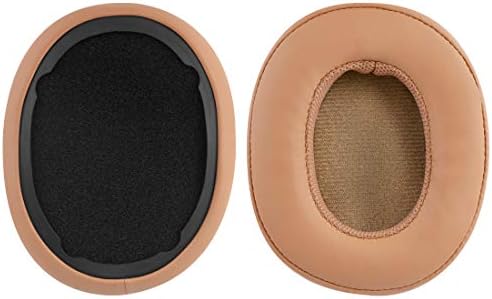 Geekria QuickFit Protein Leather Replacement Ear Pads for Skullcandy Crusher Wireless Crusher Evo Crusher ANC Hesh 3 Headphones Ear Cushions, Headset Earpads, Ear Cups Repair Parts (Brown)