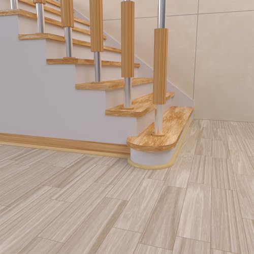 3/4 Inch Flexible Quarter Round Molding, Peel and Stick Rubber Floor Trim, Quarter Round Trim with 3m Tape, Self-Adhesive Bathtub Trim Molding
