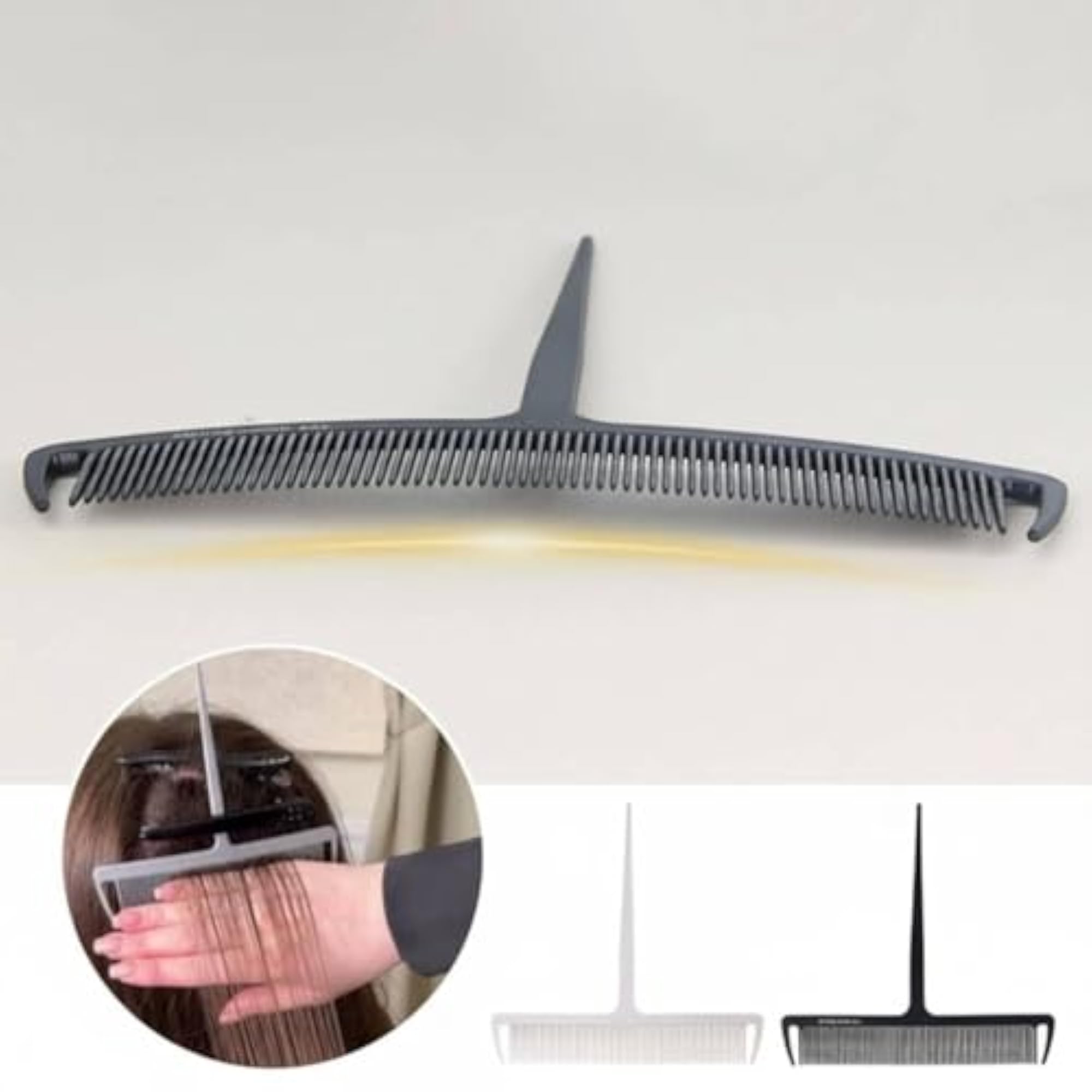 Fine Teeth Balayage Comb with Anti-Slip Grip, Grey