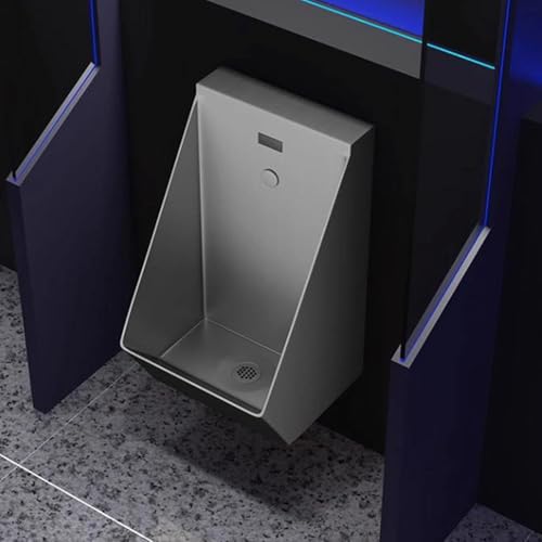 Scumlovy Urinario con Sensor de Pared, urinarios de Barra, urinarios de Acero Inoxidable para Hombres, a Prueba de derrames, para baño de Garaje, urinario con Descarga antiolor para baños públicos,