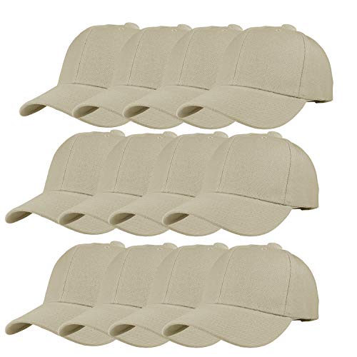 Image of TZ Promise 12 Pack Wholesale Unisex Plain Solid Color Adjustable Baseball Caps Hats