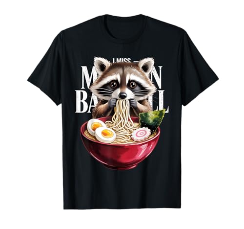 Raccoon Eating Ramen Noodles Japanese Kawaii Anime Ramen T-Shirt