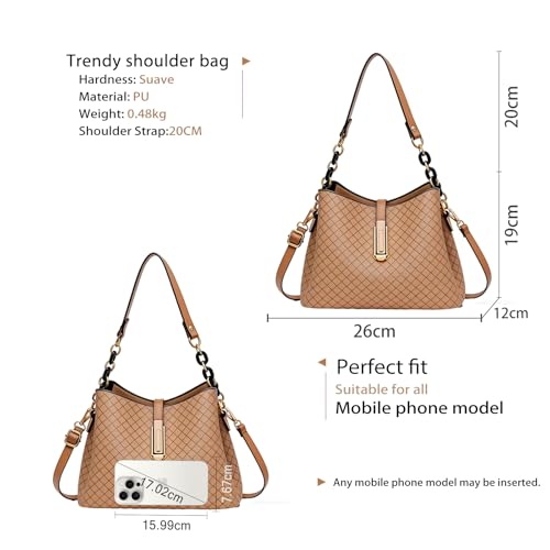 Bolso elegante CORIOS para mujer con patrón de rombos miniatura 4