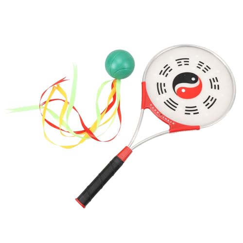 Alomejor Raqueta de Tai Chi, Juego de Pelotas de Tai Chi de Aleación de Aluminio Ligero con 1 Raqueta y 3 Pelotas, Bolsa de Almacenamiento, para Ejercicios de Fitness y del Estrés en
