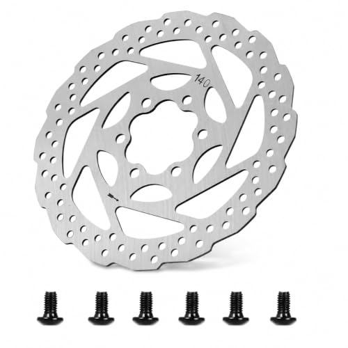 Image of Yurefax Brake Disc 6 Holes with 6 Screws, Aluminium Alloy Brake Rotor Replacement for Kukirin G2 Master G3 G4 Electric Scooter, Heat Dissipation Hollow Design Scooter Brake Parts