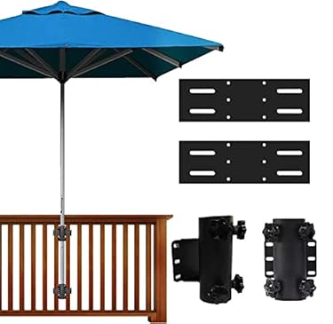 AMAZON - Fairyrain Heavy Duty Patio Sun Umbrella Holder, Patio Umbrella Stand Umbrella Clamp Mount Bracket for Deck Railing Mount to Deck, Fences,Balcony or Outdoor Courtyard