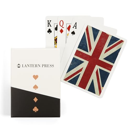 Union Jack, Distressed Letterpress, 52 Naipes Póker