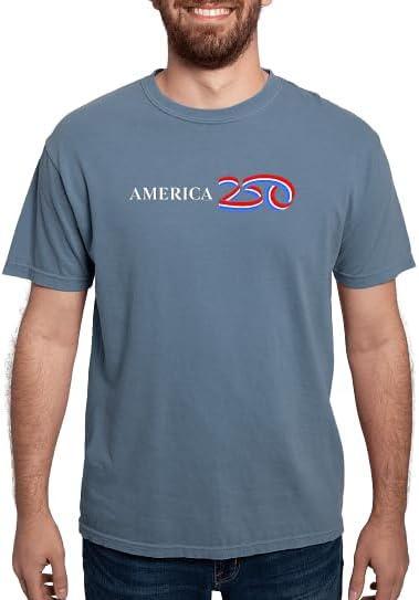CafePress America250: White Horizontal Logo Men's Comfort Colors® T Shirt Mens Comfort Colors Shirt