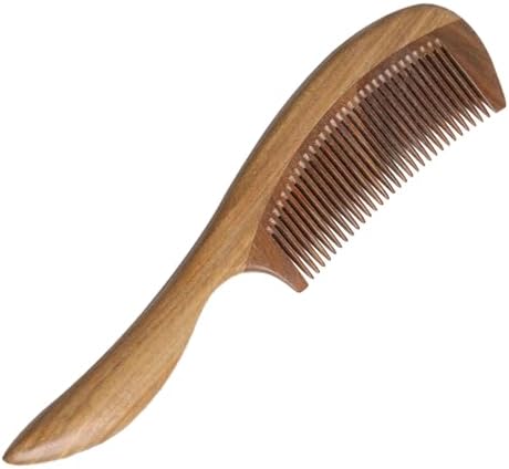 Green Sandalwood Wide Tooth Aroma Handmade Hair Comb - PureGLO Naturals - View #3