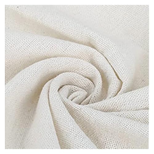Telas Para Costura Tela de lino Natural de color liso, 1,5 metros de ancho, ropa for manualidades, decoración del hogar, cortina de sofá(WHITE,1X1.5m)