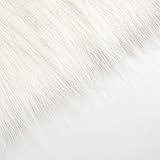 PINSOLA Kunstpelz Flor | Fellimitat zum Nähen | Hochwertiges Pelzimitat | Webpelz Meterware |40-65 mm Florlänge | Weiss | 1 Stuck= 10cm