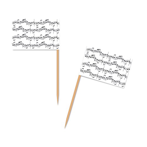 Beistle Musical Notes Picks, 2 1/2-Inch, White/Black