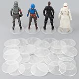 FIGURESLAB Action Figure Stand Star Was Black Series 6inch, 1/12 Scale Figures Toy Collection Support Display Holder Bases Accessories, 6-Pegs 3-Size, Circle, 24PACK