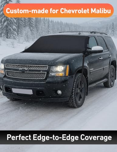 Image of EcoNour Car Snow Cover Compatible for Chevrolet Tahoe | Windshield Cover for Ice and Snow with S-Hook Straps | Heavy-Duty 600D Oxford Winter Car Cover, Waterproof & Anti-Slip