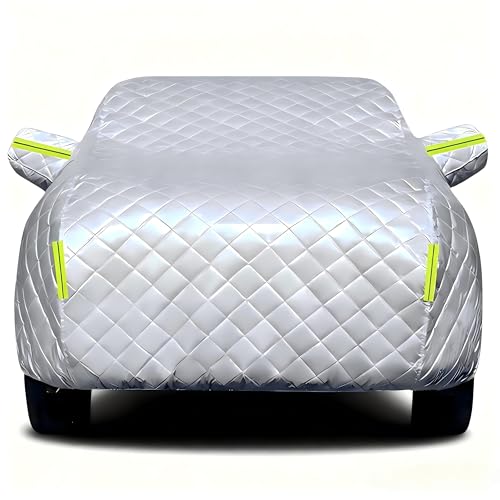 Materiale spesso e resistente Oxford: Ultra ResistenteCopriauto in tessuto Oxford premium, con fodera interna morbida anti-graffio. Protegge delicatamente la carrozzeria, garantisce lunga durata e offre una protezione affidabile per auto parcheggiate in strada (uso esterno)