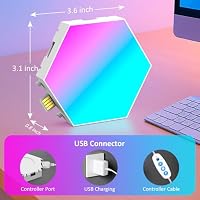 Kangtaixin Hexagon LED Gaming Wandleuchte 12pcs RGB Hexagon Panels – Playstation Lampe mit Musik Sync & App-Steuerung, Zimmer Deko, Deko Wohnzimmer & Deko Schlafzimmer, Wandbeleuchtung für Gamer Room – Ansicht 8