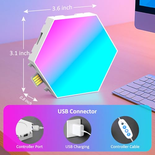Kangtaixin Hexagonal LED Pared Luces 12pcs RGB Gaming Panel — Sincronización de Música Hexagonales Gamer Habitacion Pared Decoracion Lampara Smart App - imagen 8
