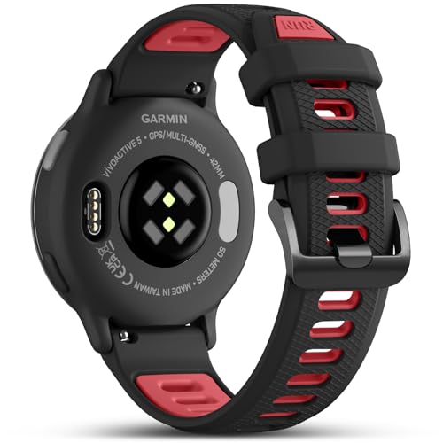 GEAK 20mm Watch Band Compatible with Garmin Venu/Venu Sq Watch Band, 20mm Quick Release Soft Silicone Sport Replacement Straps for Vivoactive 5 Watch Band/Vivoactive 3/ Forerunner 245/Music/645/Music