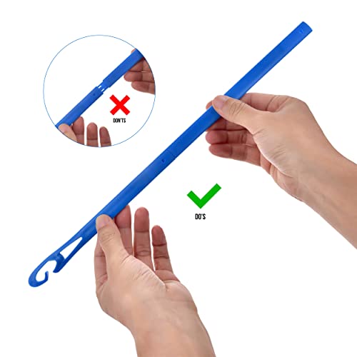 CEKEME Gancho para Modelar Cachos de 22 Polegadas, Gancho para Modelar Cachos Sem Calor (Azul)