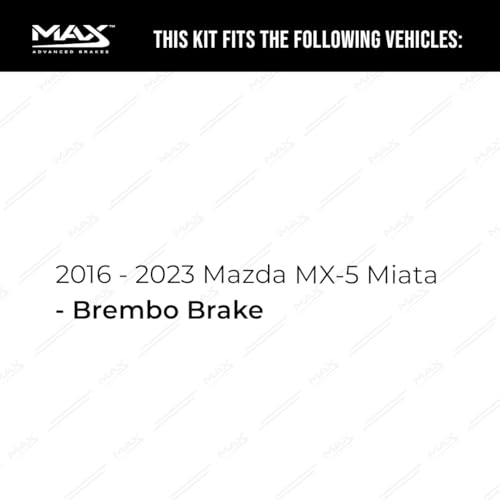 Image of Max Advanced Brakes Front Brake Kit Compatible With 2016 2017 2018 2019 2020 2021-2023 Mazda MX-5 Miata w /Brembo Brake Replacement Premium OE Disc Brake Rotors and Ceramic Brake Pads