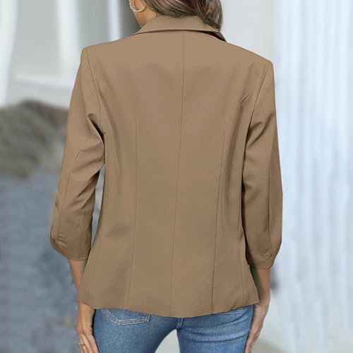 Blazers for Women Business Casual Button Down Blazer Solid Color Long Sleeve Blazers Fall Fashion Outfits4