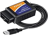 FORScan ELM327 OBD2 USB Adapter for Windows, Diagnostic Coding Tool with MS-CAN/HS-CAN Switch for Fo