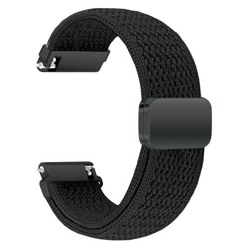 Image of ACM Watch Strap 20mm compatible with Compaq Q Watch Smartwatch | Woven Braided Magnetic Adjustable Luxury Belt Band