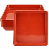 MUKLEI 10 Pack 12 x 12 Inch Square Plant Saucer, Flower Pot Square Drip Trays Plastic Square Plant T