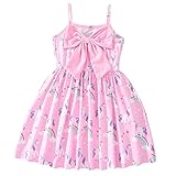 Picture of Little Girls Unicorn Dress Casual Pink Summer Dresses Backless Beach Sundress Birthday Party Dress 1-6 Years (1306-6T)