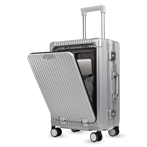 THE CLOWNFISH Ambassador 22 inch Silver Suitcase - Image 2