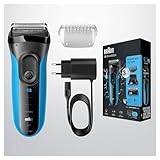 Braun Series 3 ProSkin Style & Shave Electric Shaver For Men With Precision Trimmer, Hair Clipper and 5 Combs, Wet & Dry, 100% Waterproof, UK 2 Pin Plug, 3010BT, Black/Blue Razor - Image 3