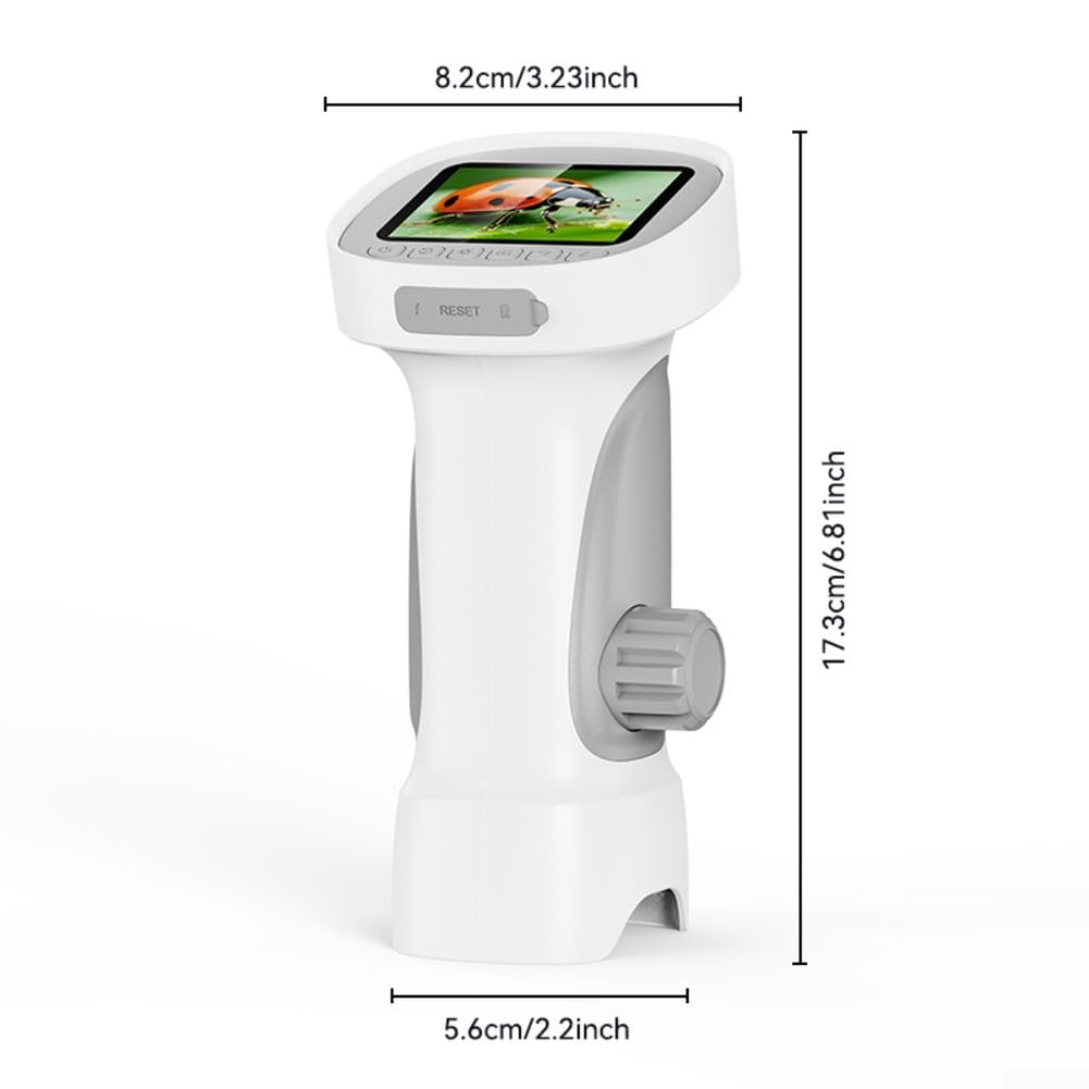4K Digital-Mikroskop, 1000-fache Vergrößerung, tragbares Discovery-Miniskop mit 6,1 cm IPS-Bildschirm, 8 LED-Leuchten für Outdoor-Bildung, 395 blau