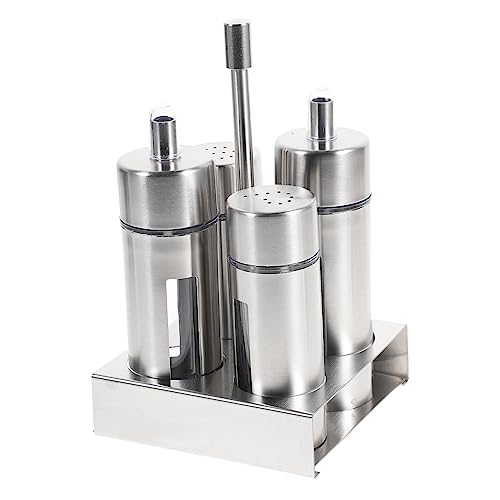 VALICLUD Cajas Para Guardar Especias Frascos Extraíbles y Base De Acero Inoxidable Adecuado Para Condimentos Como Sal Pimienta Vinagre y Salsa