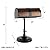 Lavish Home Banker's Lamp - Mission-Style LED Table or Desk Light with Amber Mica Shade and Bulb - Classic Vintage-Look Accent Decor (Black)