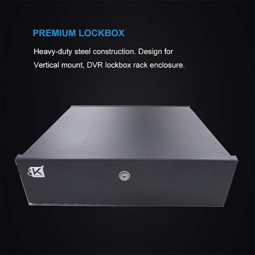 Kenuco Heavy Duty 16 Gauge Dvr Security Lockbox With Fan (Black 18'' X 17.9'' X 4.96') #TOP1
