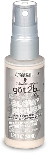 got2b GLOW'RIOUS - Espray metálico brillante para el cabello y purpurina corporal de 1.69 onzas (plateado)