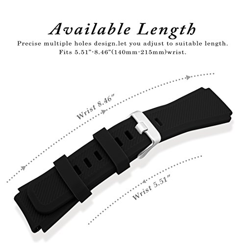 Diruite For Michael Kors Access Bradshaw Smart Watch 22Mm Classic Silicone Band Strap For Mkt5001/5004 - Black #TOP3