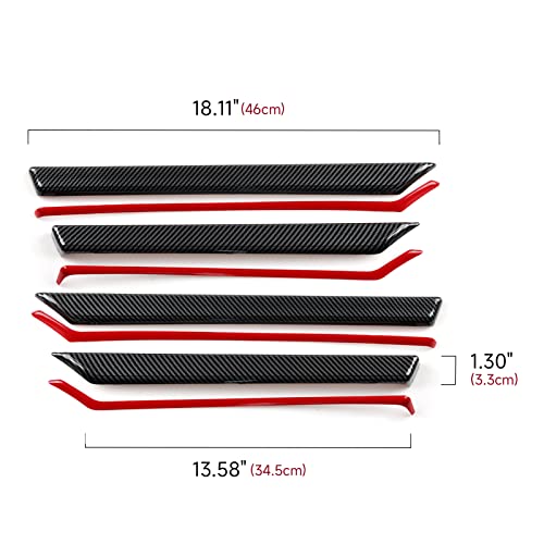 Image of Front /Rear Doors Decor Strips Trim Decals for 2016-2021 Honda Civic 10th Gen Accessories ABS Carbon Fiber Stickers, Except for Sport /Hatchback /Touring