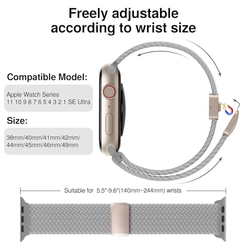 image for HEARTBOOM Braided Stretchy Band Compatible with Apple Watch Bands 38mm