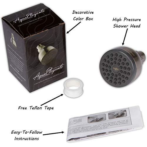 Aqua Elegante High Pressure Showerhead Brushed Nickel - Best Wall Mount, Bathroom, Rv Shower Head For Low Flow Showers, 2.5 Gpm - Brushed Nickel #TOP6