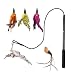 LEEMASING Interactive Cat Kitten Feather Toys Retractable Wand Teaser Worm Bird Chase for Kitty Kitten Scratching Exercise Indoor