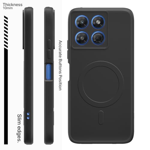 Image of Pikkme Back Cover for Motorola Moto G37 5G Soft Matte Silicone Mag-Safe Design (Mag-Safe Not Support) Camera Protection | Slim Fit Bumper Cover (Black)