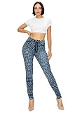 Aphrodite High Waisted Jeans for Women - Skinny Distressed Destroyed Ripped Cut Out High Waist Stretch Casual Denim Pants 40495 Dark Blue 11