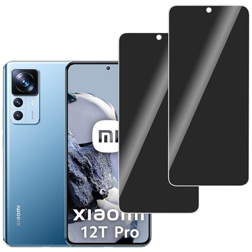 LERINNA 2 Stück für Panzerglas Privatbildschirm für Xiaomi 12T Pro Anti-Spy 9H Härte temperglas Anti-Kratzen Sichtschutz Schutzfolie für Xiaomi 12T Pro
