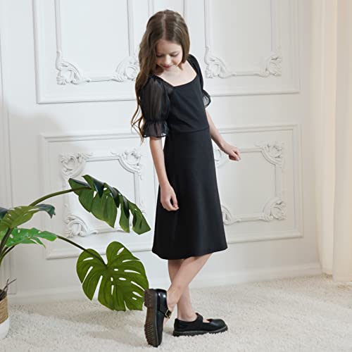 Sosomi Dress For Girls Summer Dress,Girls Maxi Dress,Tulle Sleeve Teen Dresses,Girls Black Dress, Girls Dresses Size 10-12,Elegant Kids Dresses,Junior Dresses For Teen Girls,Girls’ Fashion Dresses #TOP4