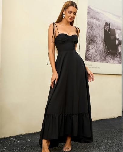 GLNEGE Women's Summer Spaghetti Strap Maxi Wedding Guest Dress Smocked Ruffle Tea Party Dresses Flowy A Line Sundress4